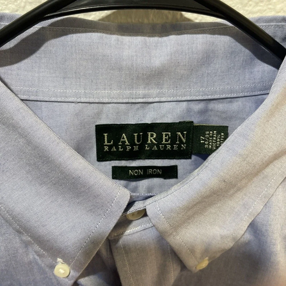 Lauren Ralph Lauren Classic Fit Non-Iron Cotton Button Down Dress Shirt 17 34/35